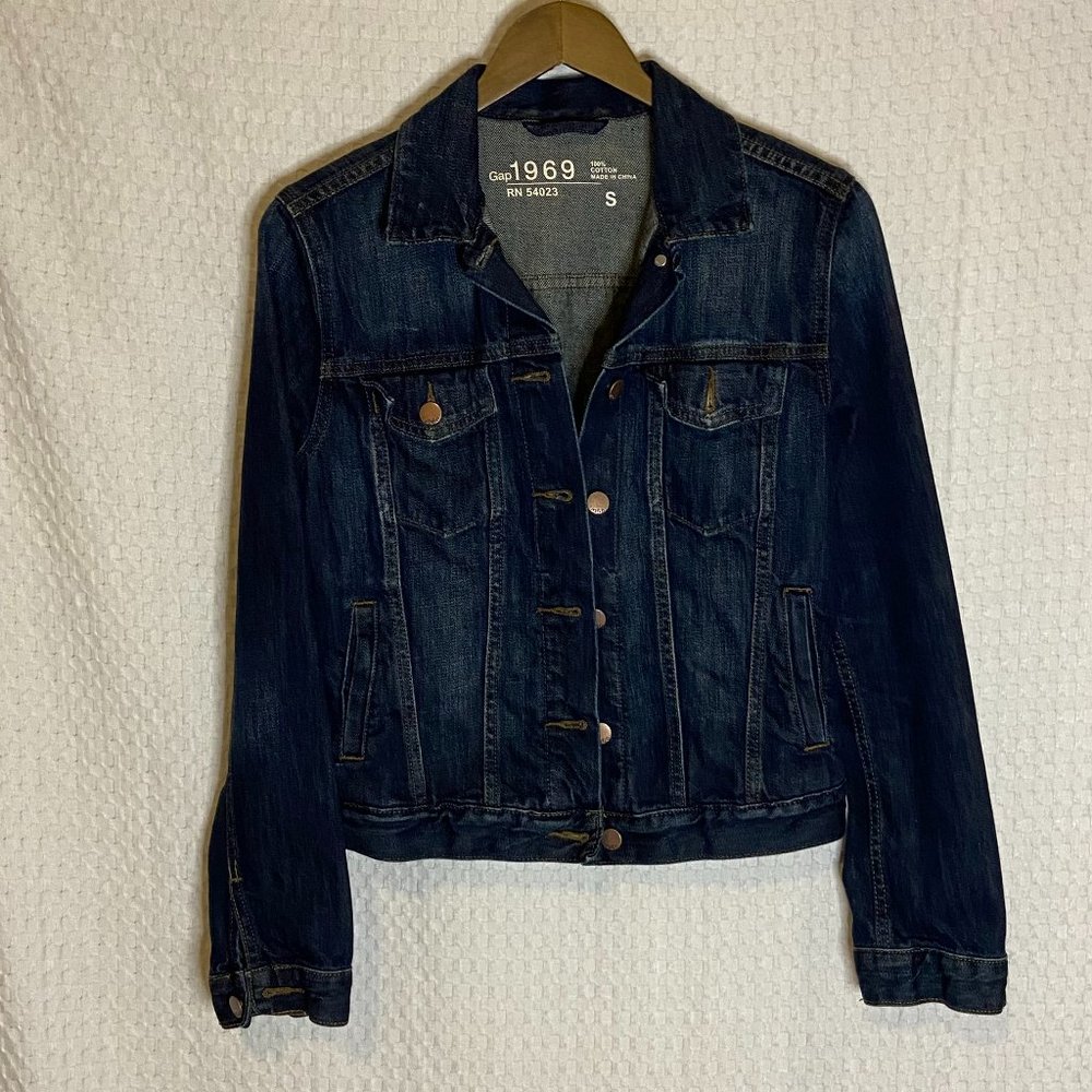 GAP 1969 Dark Wash Jean Jacket Women Size S